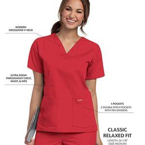 Bundle of 3 Pairs of XS Bright Red Scrubs